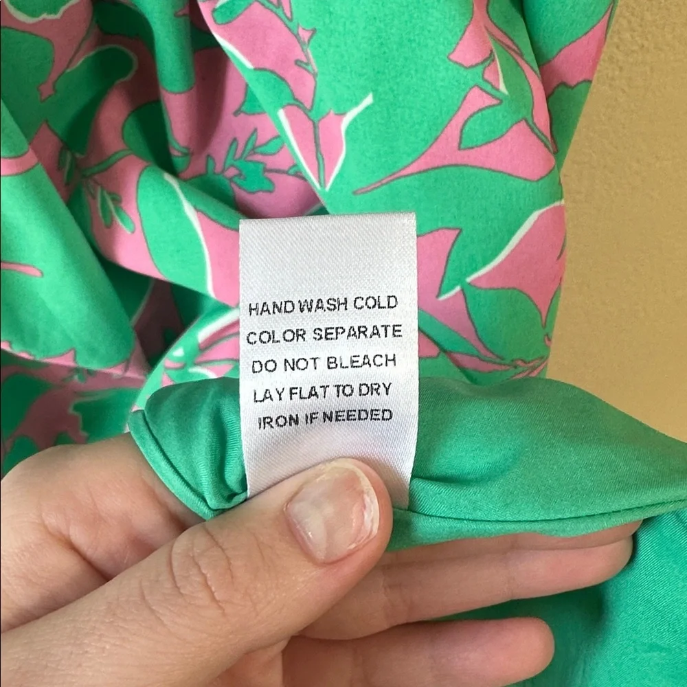 NWT BiBi Green and Pink Floral Midi Dress - Picture 9 of 9